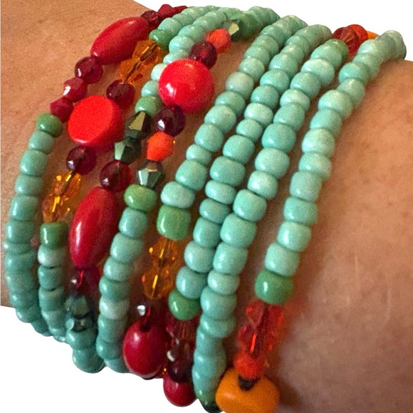 Beaded Necklace or Wrap Bracelet 30 inches long. - Picture 7 of 8